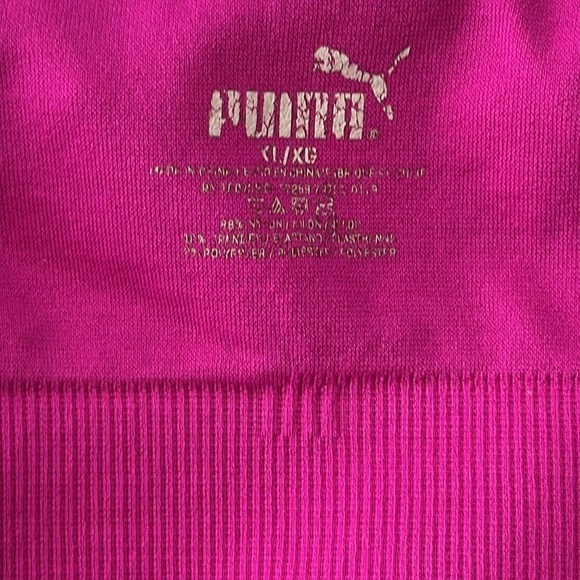 Puma Women's Seamless Sports Bra w/Strappy Racerback in Pink Size XL - Picture 3 of 3